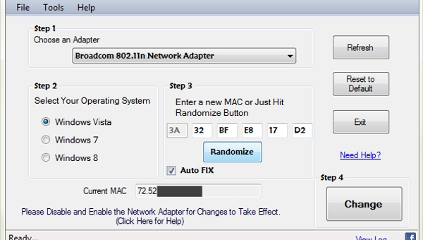 download technitium mac address changer